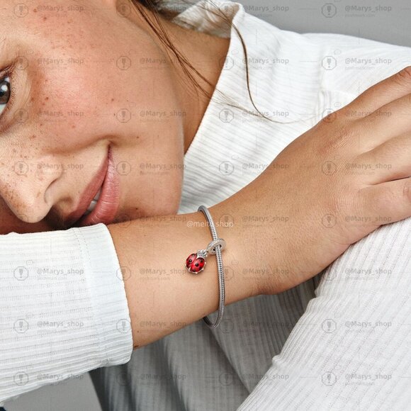 Pandora Red Ladybird Dangle Charm - Picture 5 of 5